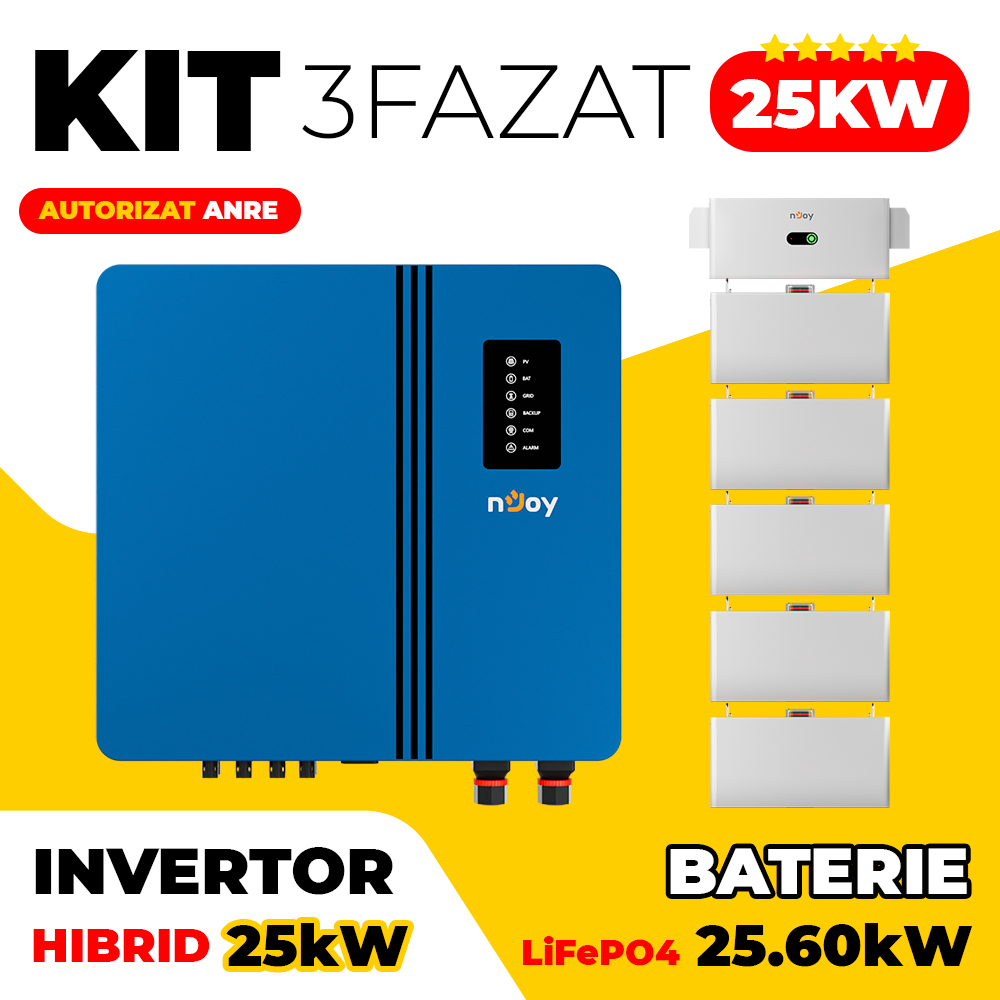 KIt Invertor 25kW Baterie Solara 25kw nJoy
