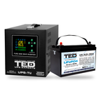 KIT UPS Centrala Termica 2000VA 1200W + Baterie LiFePO4 12V TED Electric TED006950 - selecteaza bateria