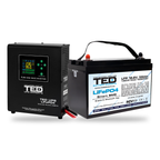 KIT UPS Centrala Termica Wall 900VA 500W + Baterie LiFePO4 12V TED Electric TED006653 - selecteaza bateria