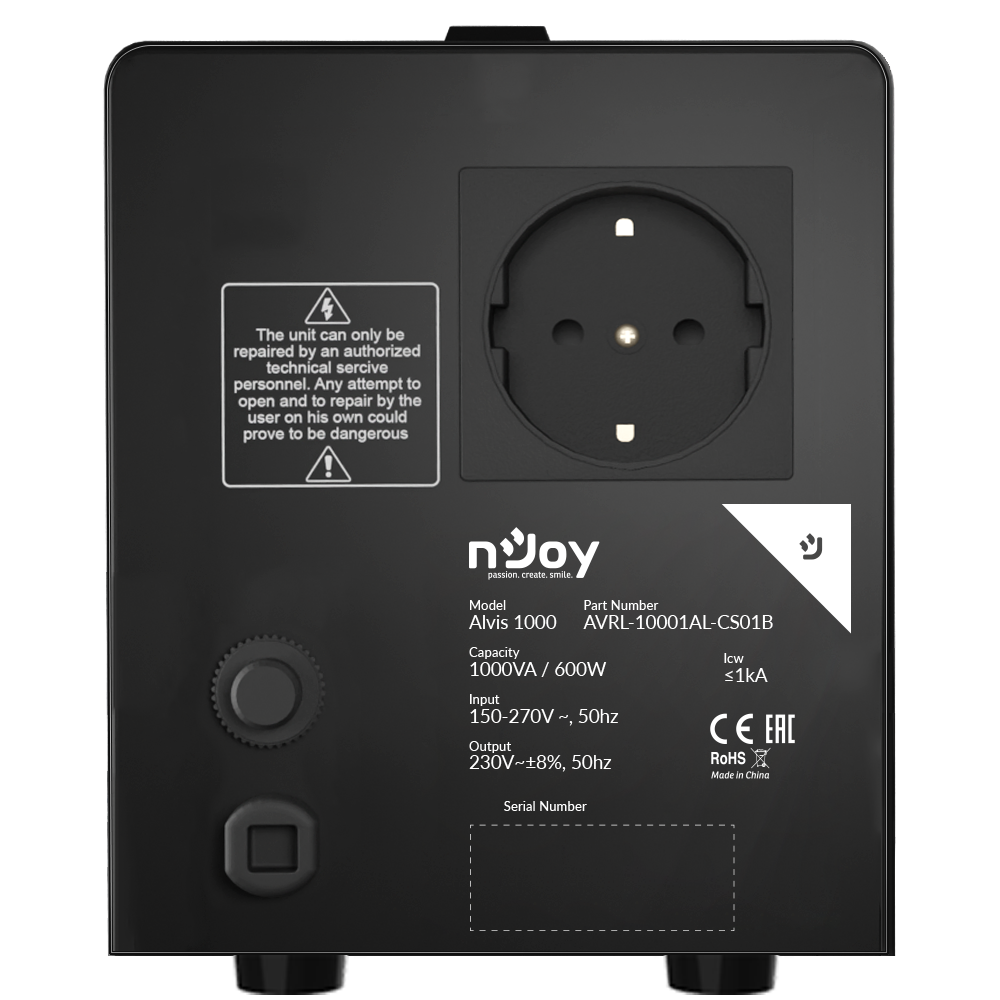 Stabilizator Tensiune AVR 1000VA 600W Regulator nJoy Alvis Imagine secundară a produsului