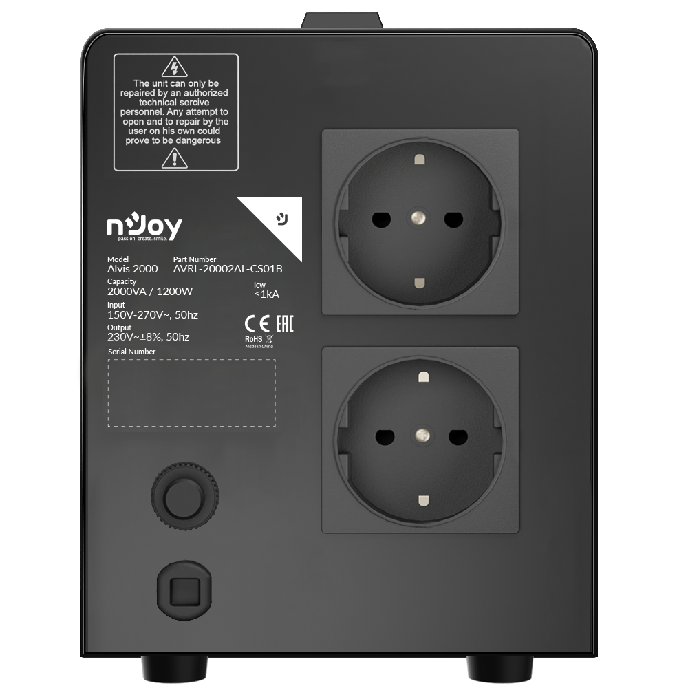 Stabilizator Tensiune AVR 2000VA 1200W Regulator nJoy Alvis Imagine secundară a produsului