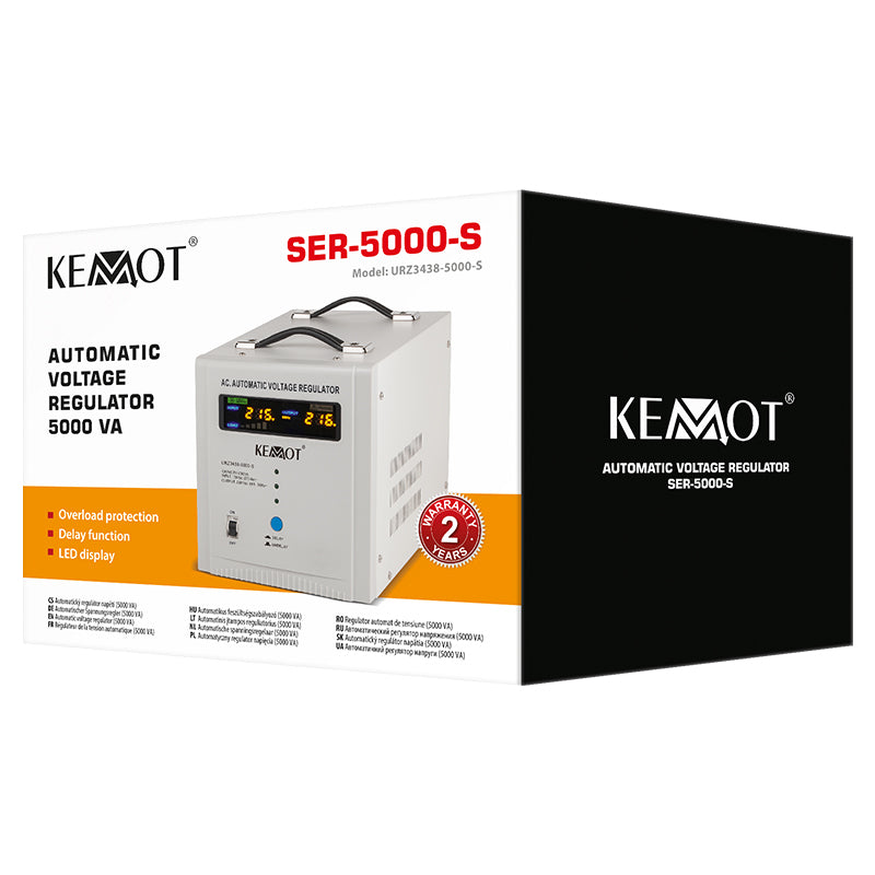 Stabilizator Tensiune 5000VA 3500W Electronic Precizie 8% Kemot URZ3438-5000-S