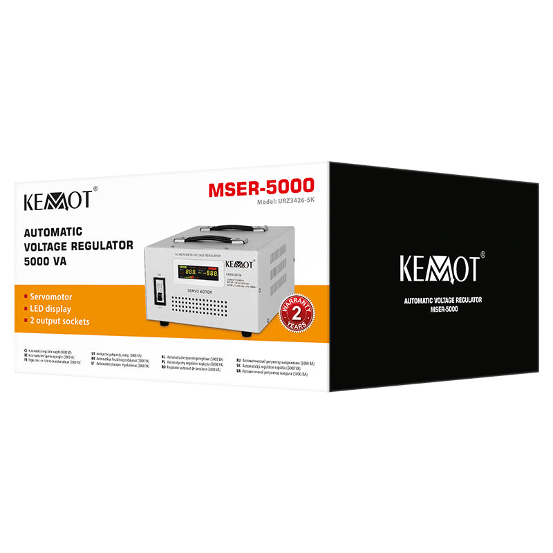 Stabilizator Tensiune 5000VA 3500W Servomotor Precizie 3% Kemot URZ3426-5K
