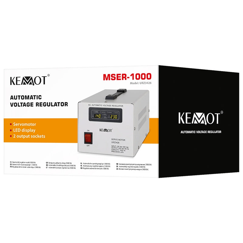 Stabilizator Tensiune Centrala Termica 1000VA 700W Servomotor Precizie 3% Kemot URZ3426-1000