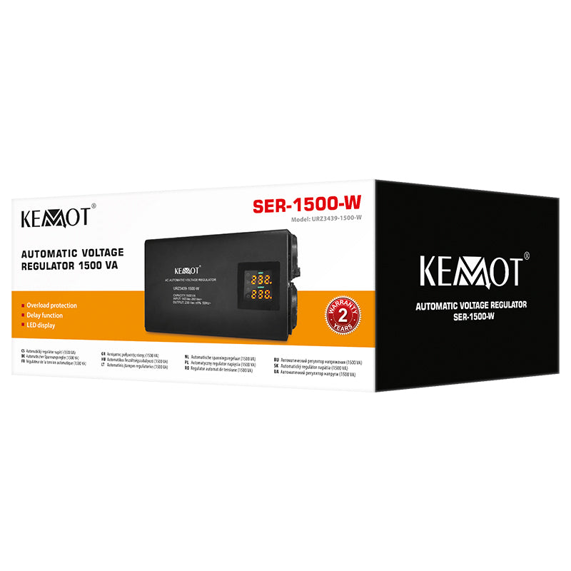 Stabilizator Tensiune Centrala Termica 1500VA 1050W Wall Precizie 8% Kemot URZ3439-1500-W