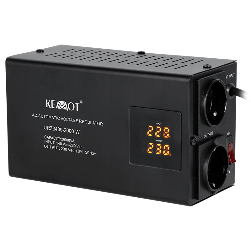 Stabilizator Tensiune Centrala Termica 2000VA 1400W Wall Precizie 8% Kemot URZ3439-2000-W Imagine principală a produsului
