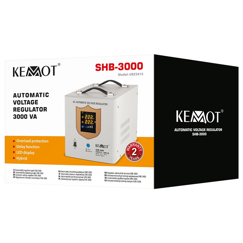 Stabilizator Tensiune Centrala Termica 3000VA 2100W Servomotor Precizie 3% Kemot URZ3415