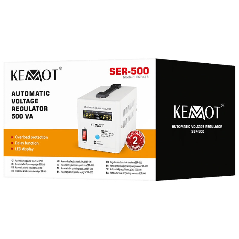 Stabilizator Tensiune Centrala Termica 500VA 350W Electronic Precizie 8% Kemot URZ3418