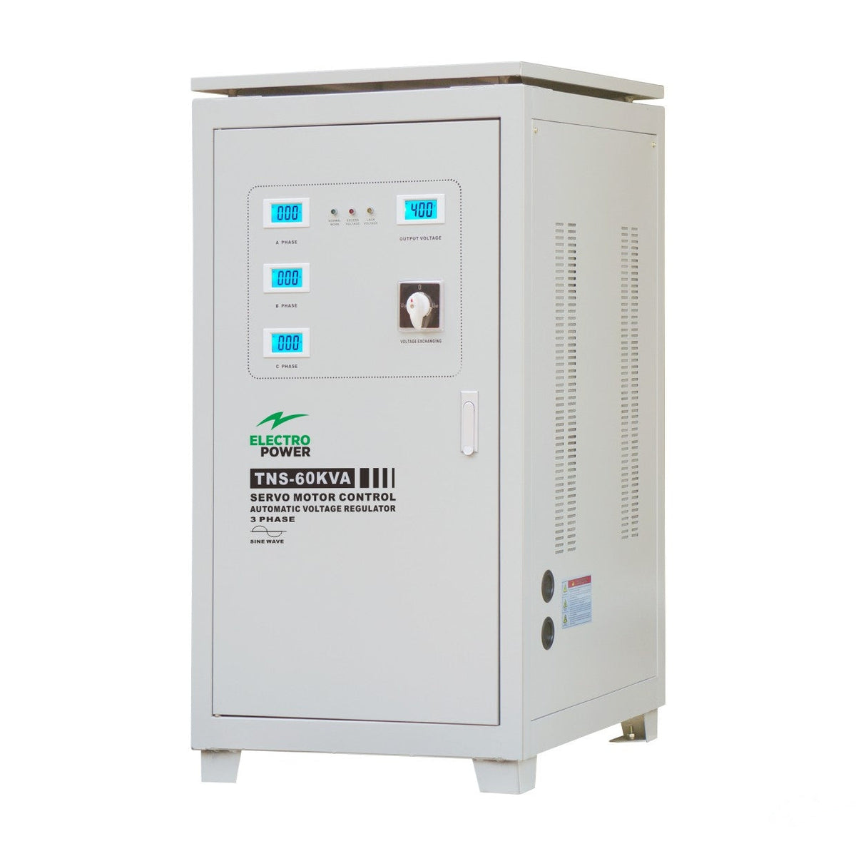Stabilizator Tensiune 48kW 60KVA Trifazat Servomotor 260-460V Electropower EP-TNS-60kVA Imagine principală a produsului