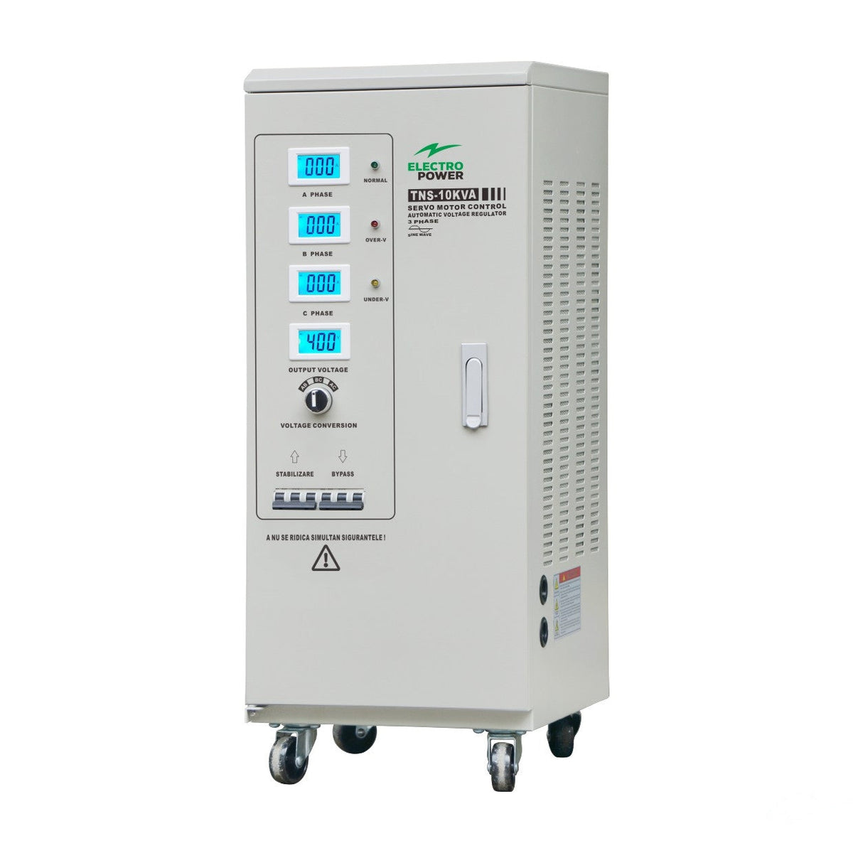 Stabilizator Tensiune 8kW 10KVA Trifazat Servomotor 250-450V Electropower EP-TNS-10kVA