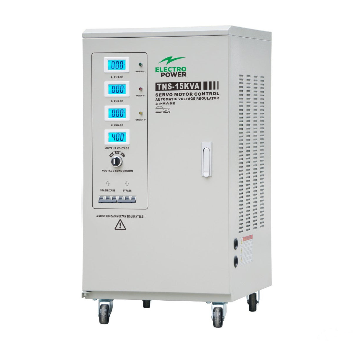 Stabilizator Tensiune 12kW 15KVA Trifazat Servomotor 260-460V Electropower EP-TNS-15kVA