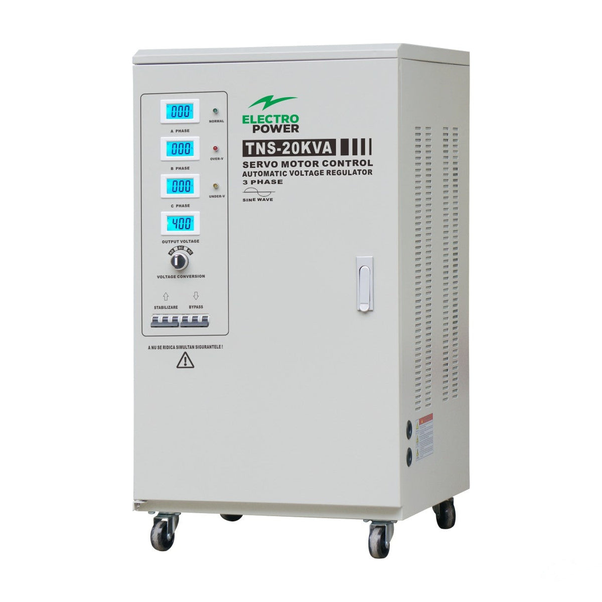 Stabilizator Tensiune 16kW 20KVA Trifazat Servomotor 260-460V Electropower EP-TNS-20kVA