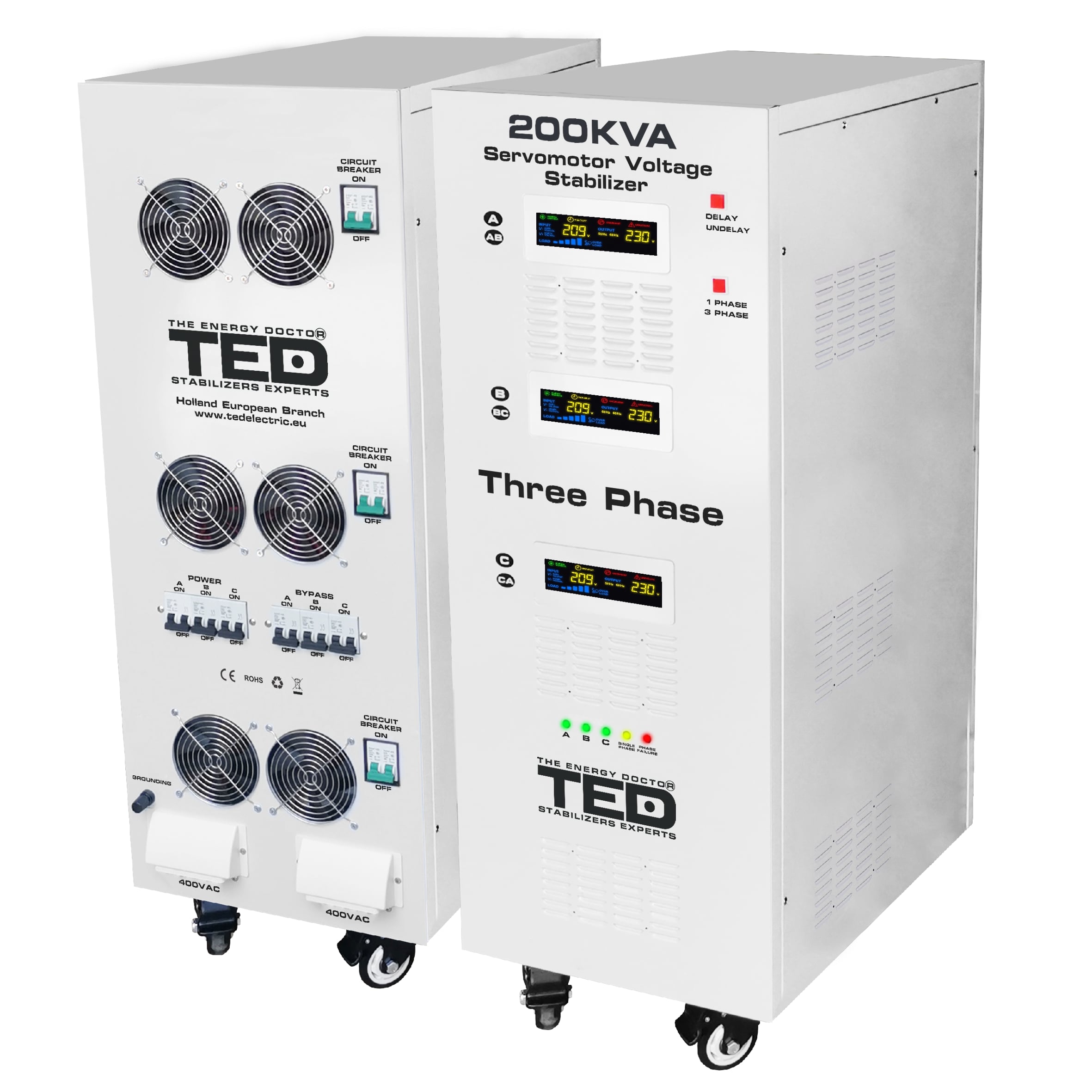 Stabilizator tensiune servomotor 200KVA 142kW TED 003607