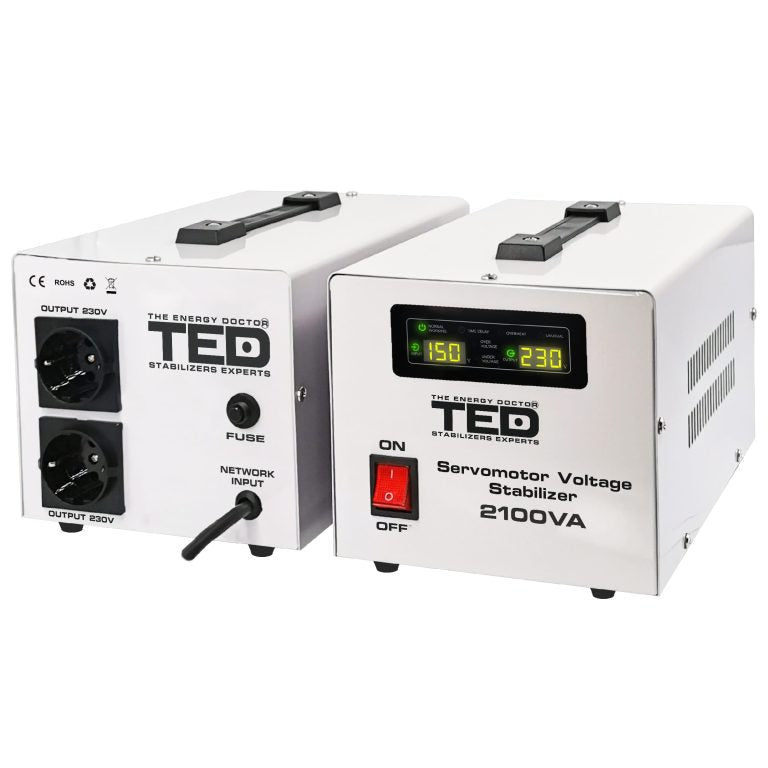Stabilizator tensiune servomotor centrala termica 2100VA 1200W TED Electric Imagine principală a produsului