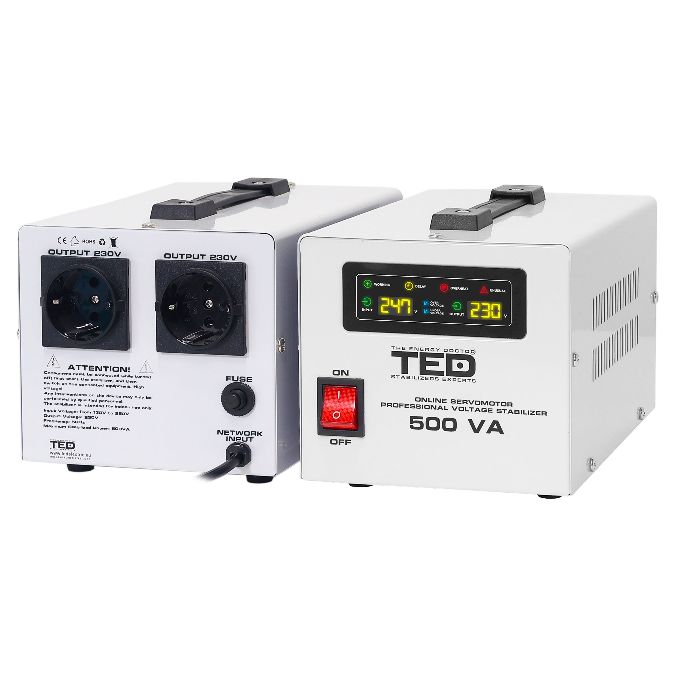 Stabilizator tensiune servomotor centrala termica 500VA 300W TED 00468 AVR