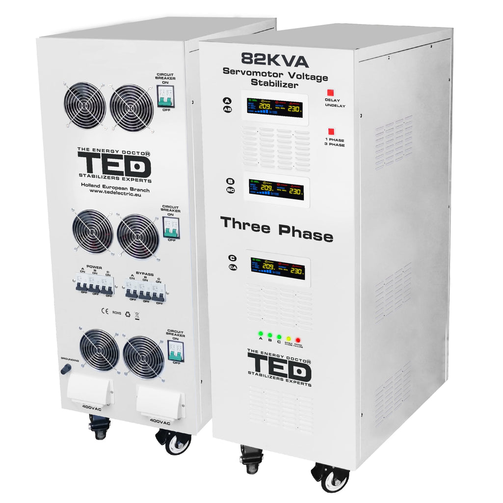 Stabilizator tensiune servomotor trifazat 82KVA 64kW TED Electric