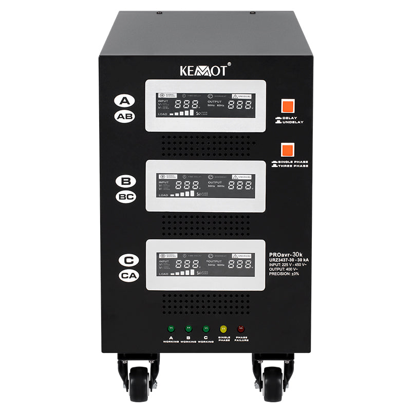 Stabilizator Tensiune Panouri Fotovoltaice Trifazat 30KVA 21kW Servomotor Kemot URZ3437-30