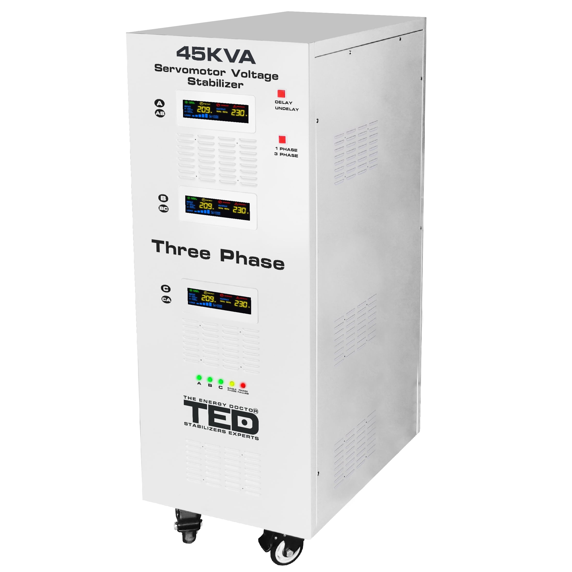 Stabilizator tensiune trifazat 45KVA 36kW servomotor TED Electric