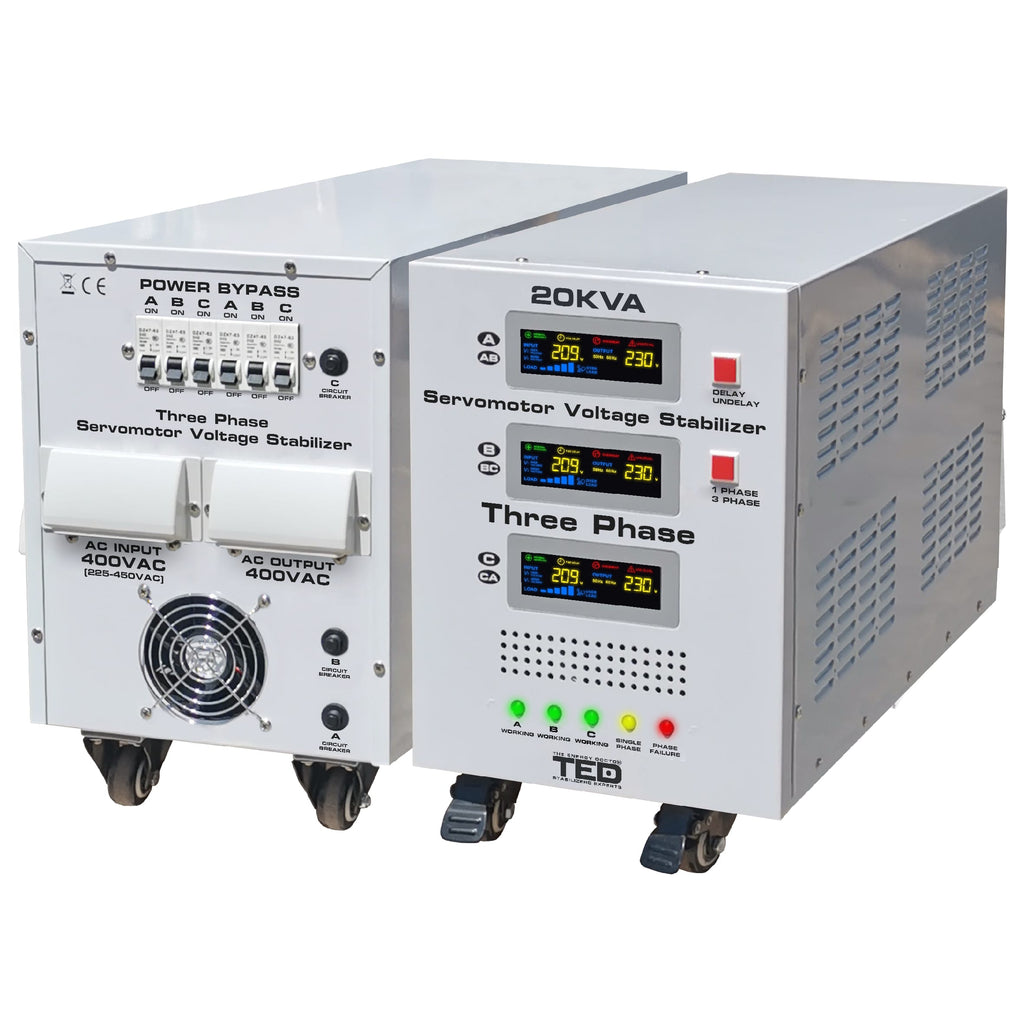 Stabilizator tensiune trifazat servomotor 20KVA 16kW TED 000118