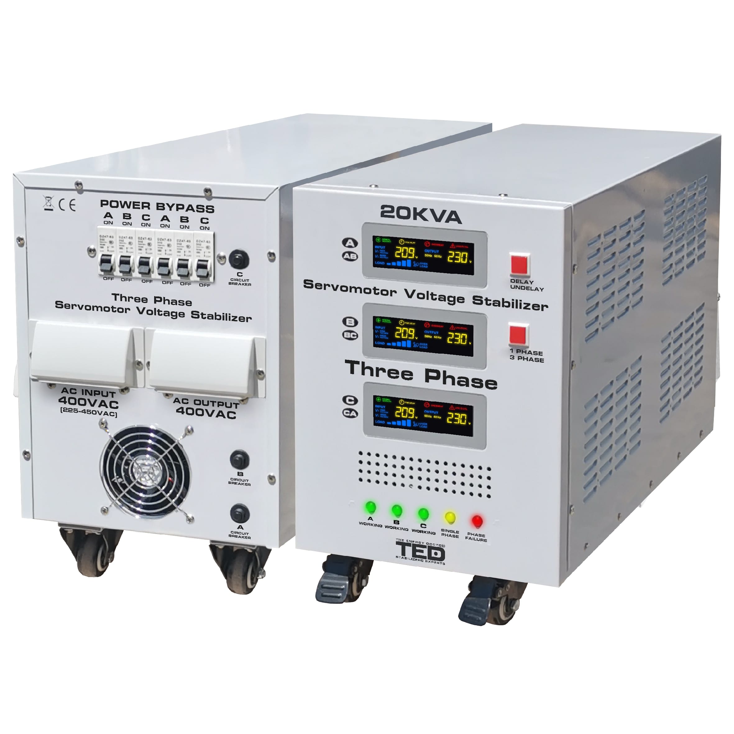 Stabilizator tensiune trifazat servomotor 20KVA 16kW TED 000118