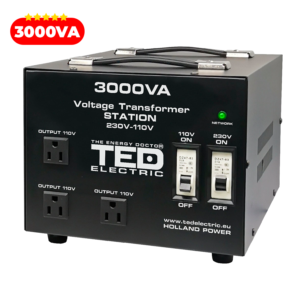 Transformator curent 220V 110V 3000VA 2400W TED Electric