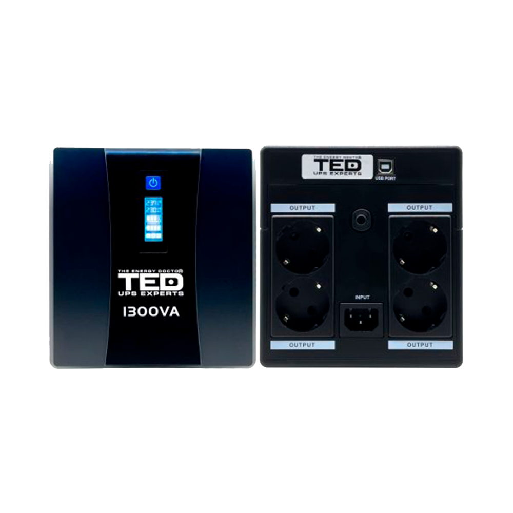 UPS 1300VA 750W Line Interactive LCD TED Electric TED004635 Imagine secundară a produsului
