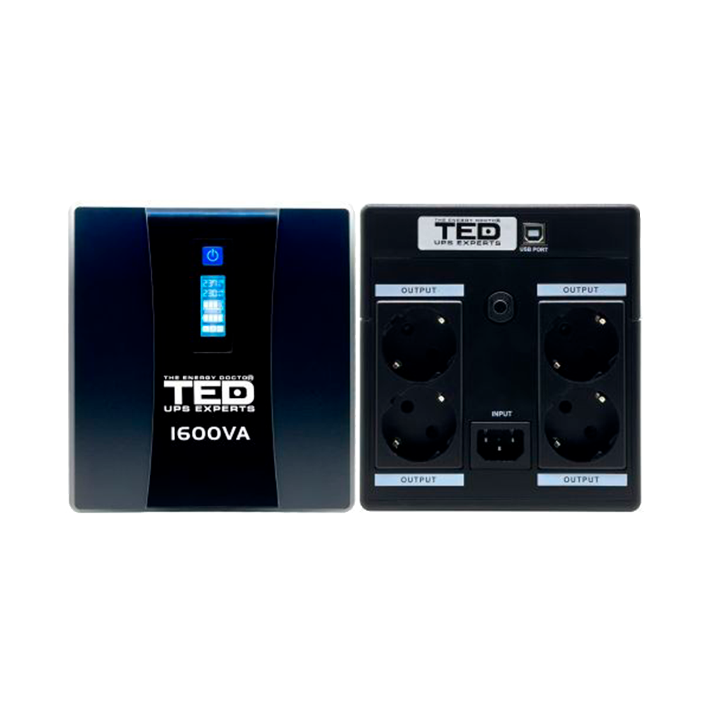 UPS 1600VA 900W Line Interactive LCD TED Electric TED004642 Imagine secundară a produsului