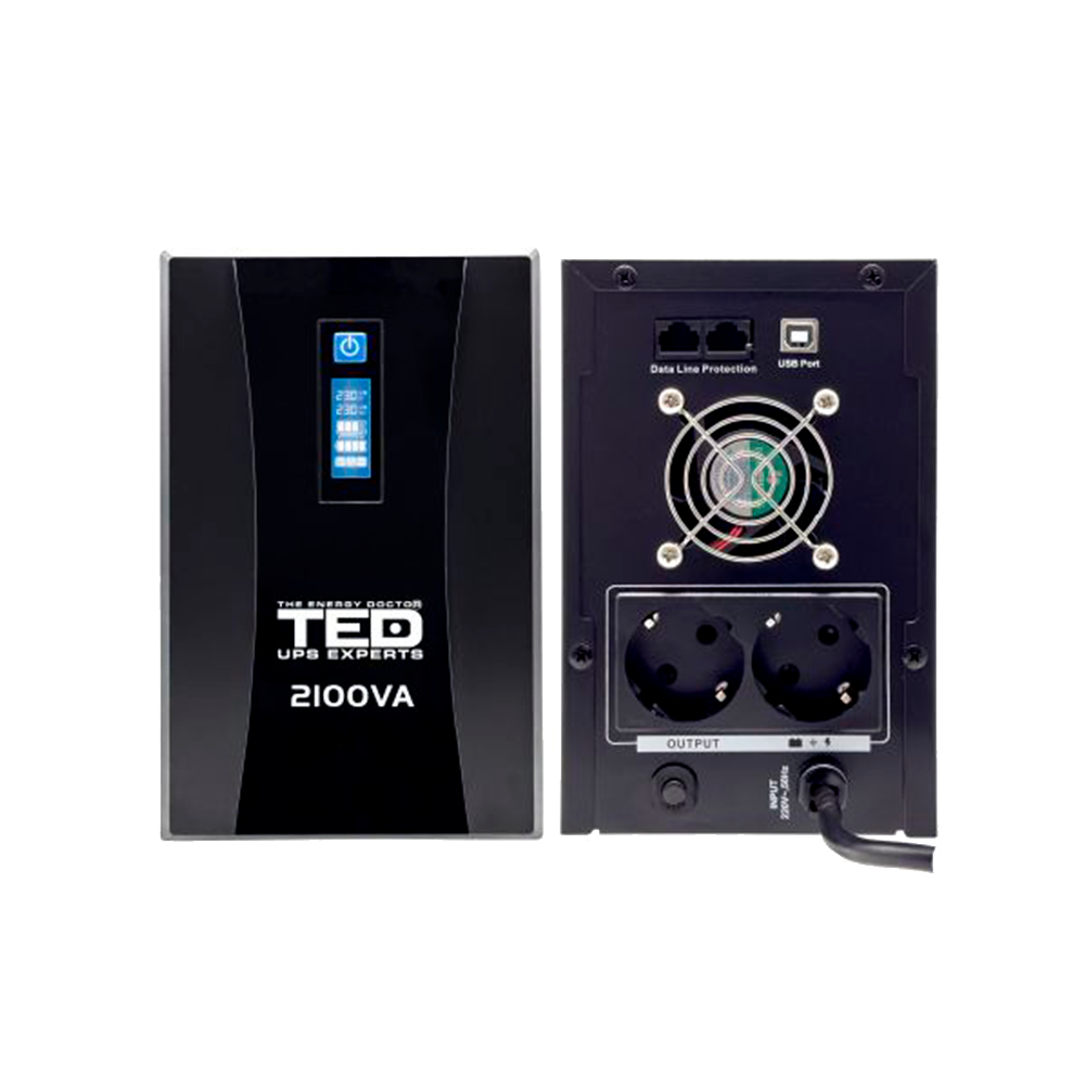 UPS 2100VA 1200W Line Interactive LCD TED Electric TED004659 Imagine secundară a produsului