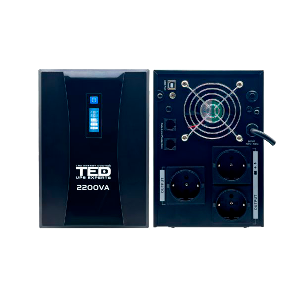UPS 2200VA 1250W Line Interactive LCD TED Electric TED004666 Imagine secundară a produsului