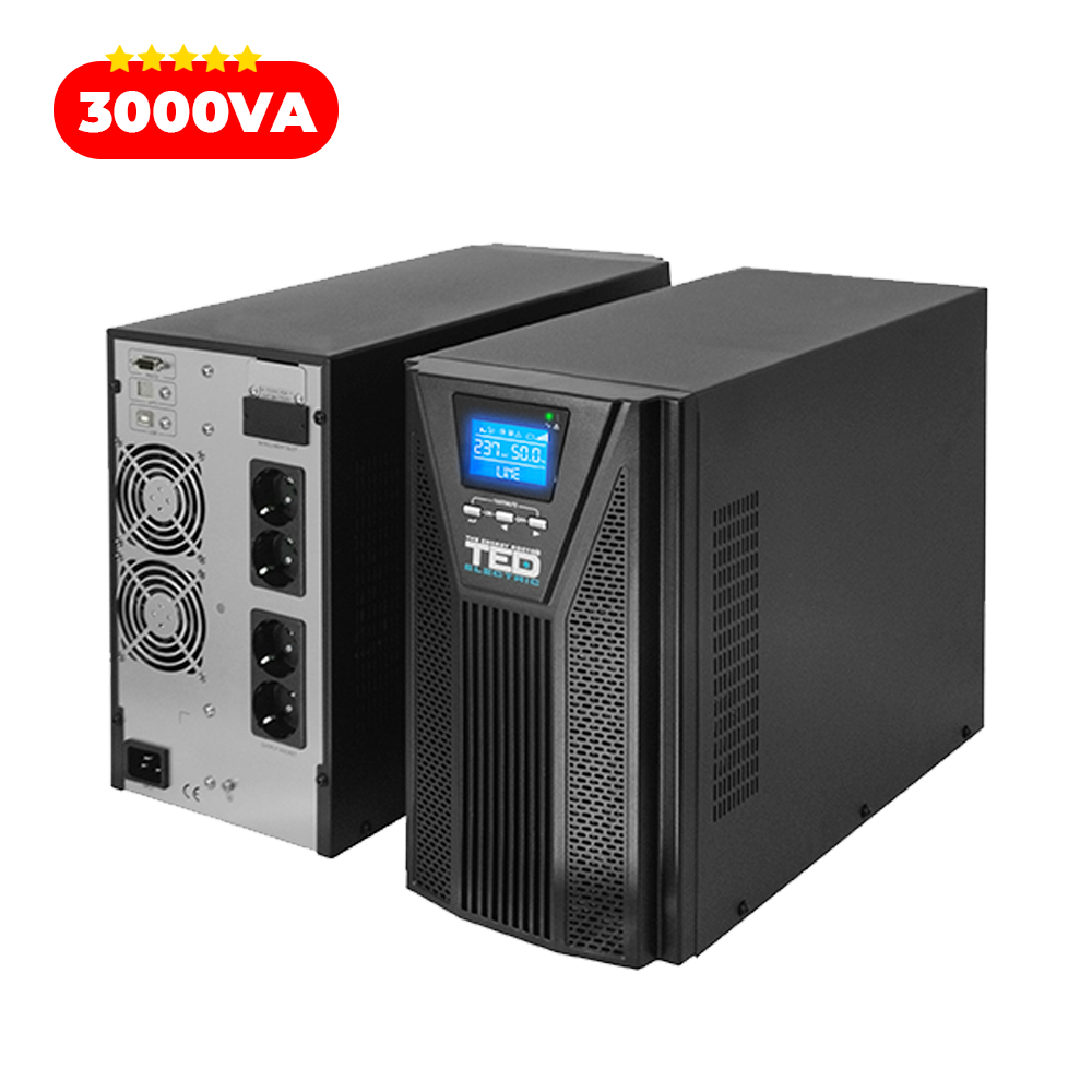 UPS 3000VA 2700W Online Dubla Conversie Sinusoida Pura TED Electric TED003997 Imagine secundară a produsului