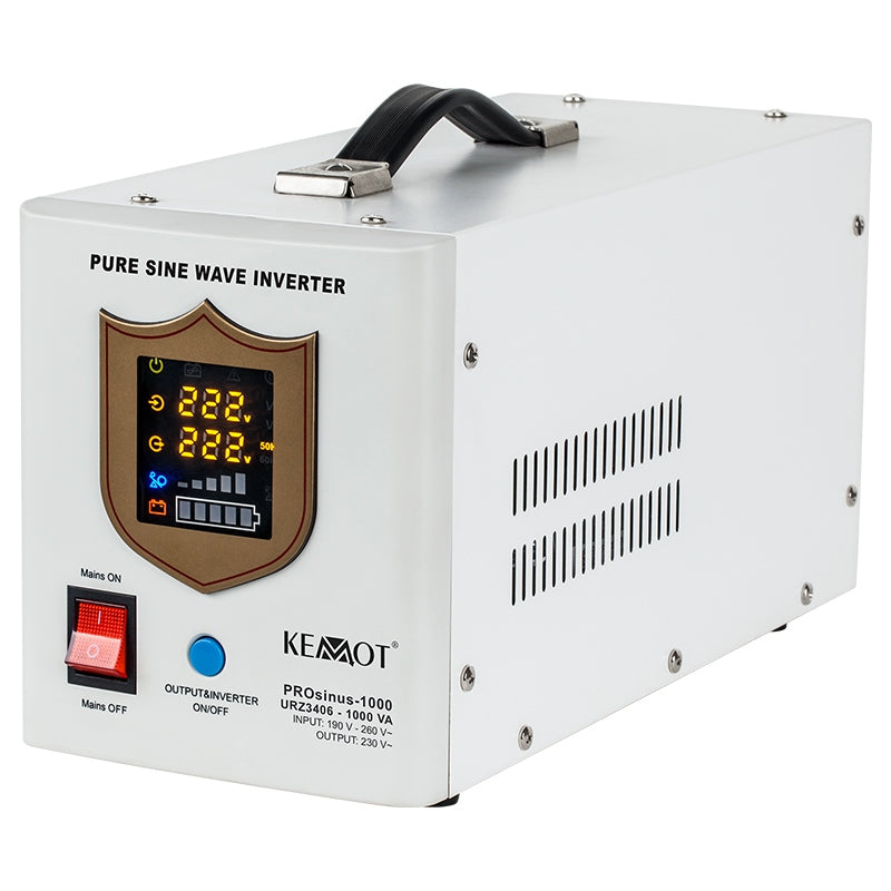 UPS Centrala Termica 1000VA 700W utilizeaza 1 x baterie 12V AGM / GEL / Auto Sinusoida Pura Kemot URZ3406