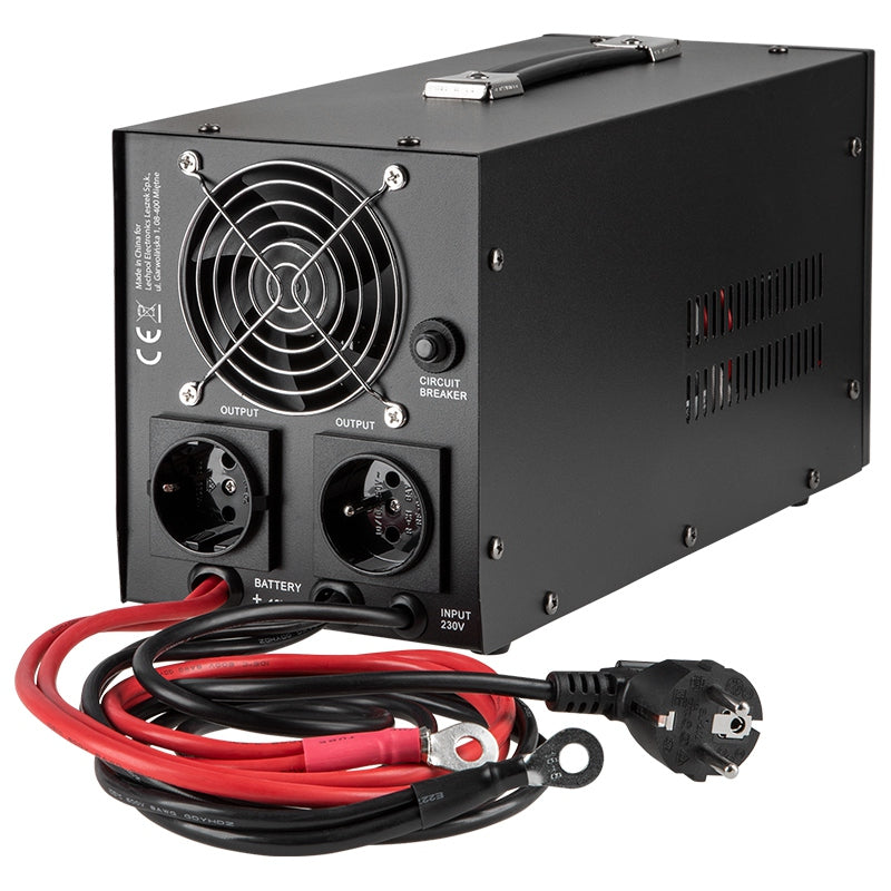 UPS Centrala Termica 1000VA 700W utilizeaza 1 x baterie 12V AGM / GEL / Auto Sinusoida Pura Kemot URZ3406B Negru