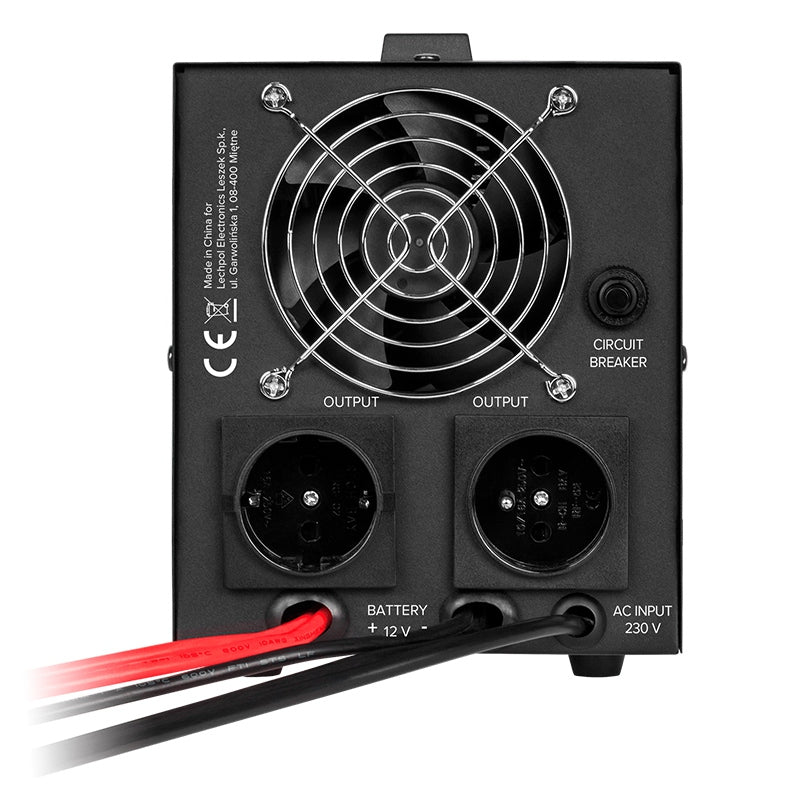 UPS Centrala Termica 1000VA 700W utilizeaza 1 x baterie 12V AGM / GEL / Auto Sinusoida Pura Rebel RB-4003