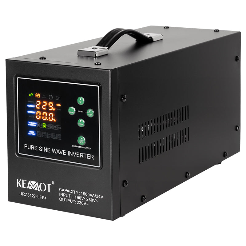 UPS Centrala Termica 1500VA 1050W utilizeaza 2 x baterie 12V LiFePO4 Sinusoida Pura Kemot URZ3427-LFP4