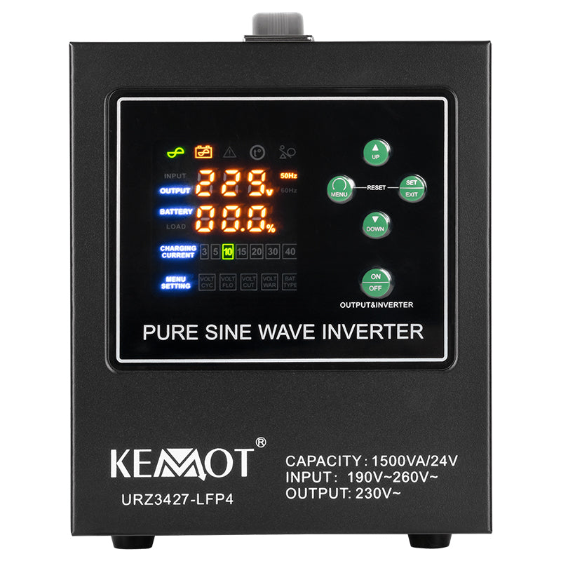 UPS Centrala Termica 1500VA 1050W utilizeaza 2 x baterie 12V LiFePO4 Sinusoida Pura Kemot URZ3427-LFP4