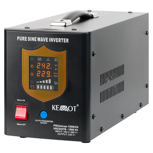 UPS Centrala Termica 1500VA 1050W utilizeaza 2 x baterie 12V AGM / GEL / Auto Sinusoida Pura Kemot URZ3427B Negru