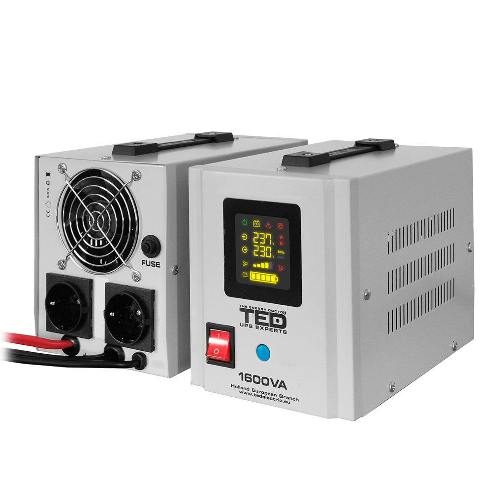 UPS Centrala Termica 1600VA 1050W foloseste baterie auto 24V TED Electric TED000330 Imagine secundară a produsului