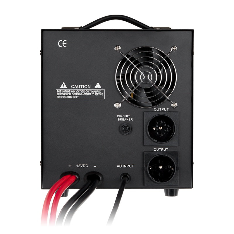 UPS Centrala Termica 2000VA 1200W utilizeaza 1 x baterie 12V AGM / GEL / Auto Sinusoida Pura Kemot URZ3407B Negru