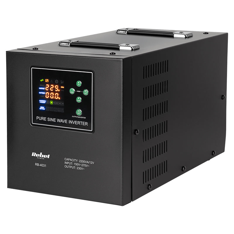 UPS Centrala Termica 2200VA 1600W utilizeaza 1 x baterie 12V LiFePO4 Sinusoida Pura Rebel RB-4031