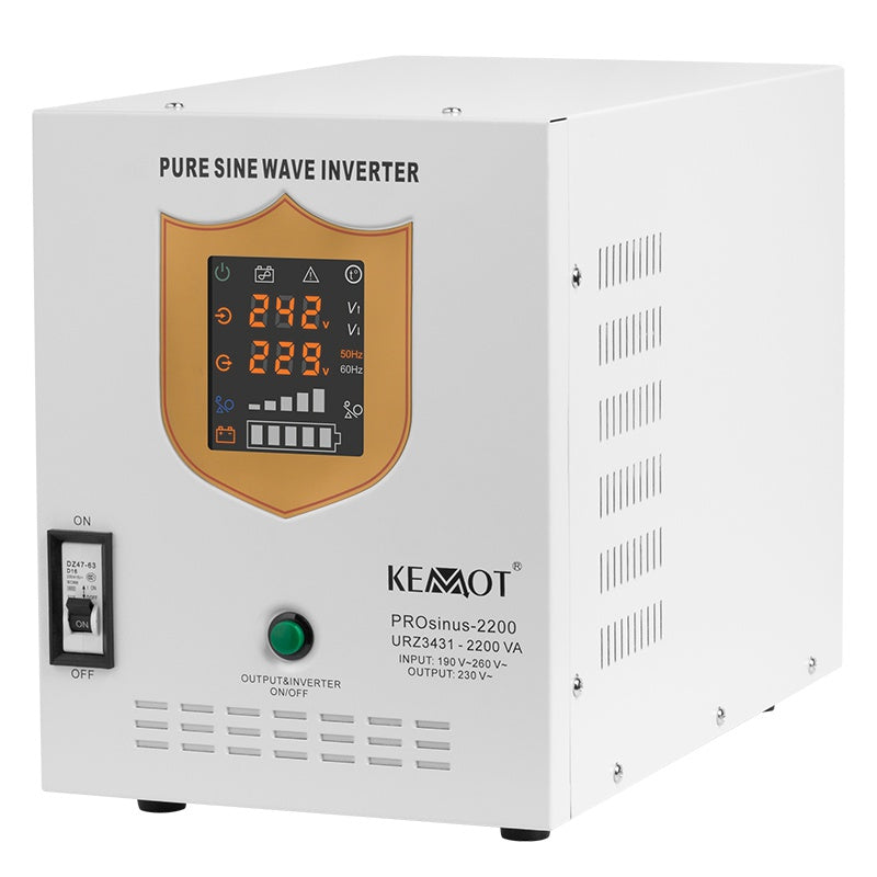 UPS Centrala Termica 2200VA 1600W utilizeaza 1 x baterie 12V AGM / GEL / Auto Sinusoida Pura Kemot URZ3431