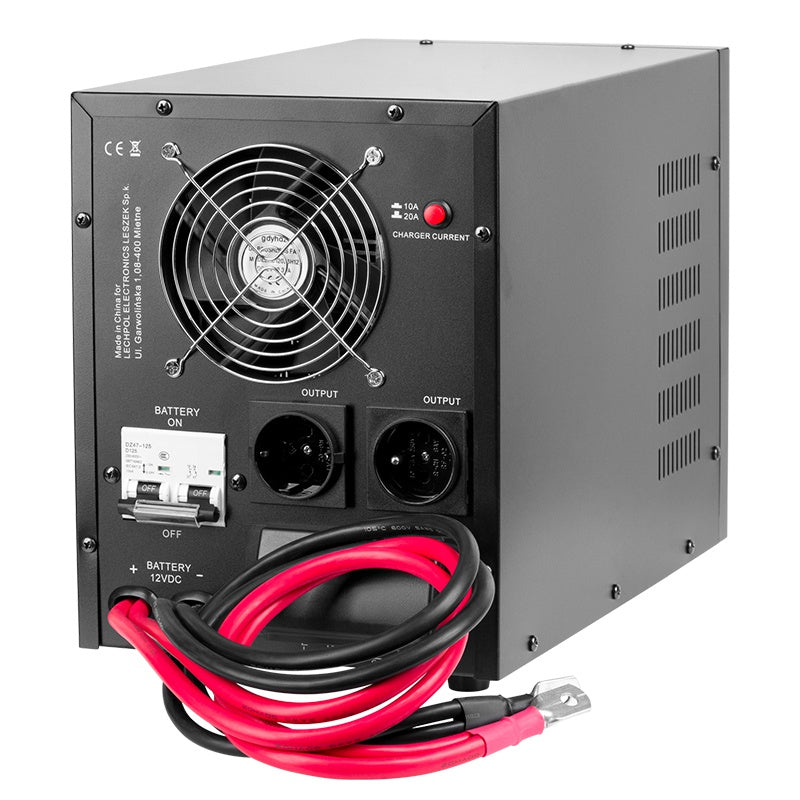UPS Centrala Termica 2200VA 1600W utilizeaza 1 x baterie 12V AGM / GEL / Auto Sinusoida Pura Kemot URZ3431B Negru