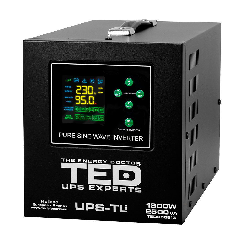 UPS Centrala Termica 2500VA 1800W Litiu LiFePO4 TED Electric Imagine principală a produsului