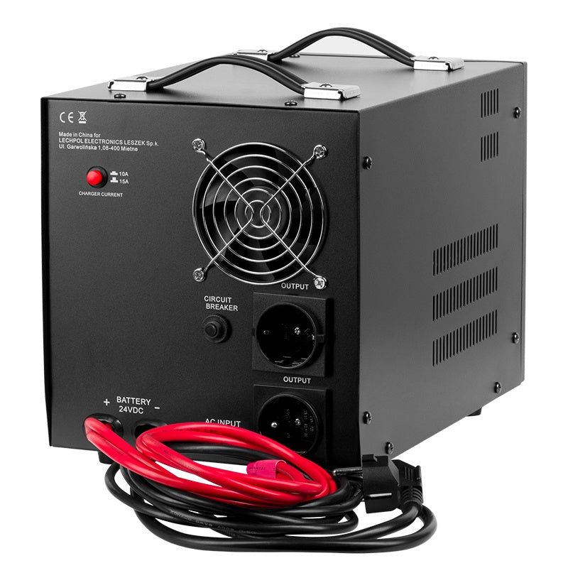UPS Centrala Termica 2600VA 1800W utilizeaza 2 x baterie 12V AGM / GEL / Auto Sinusoida Pura Kemot URZ3429B Negru