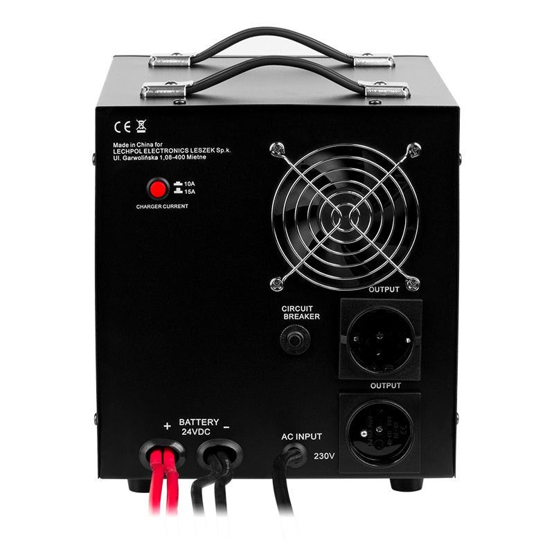 UPS Centrala Termica 2600VA 1800W utilizeaza 2 x baterie 12V AGM / GEL / Auto Sinusoida Pura Kemot URZ3429B Negru