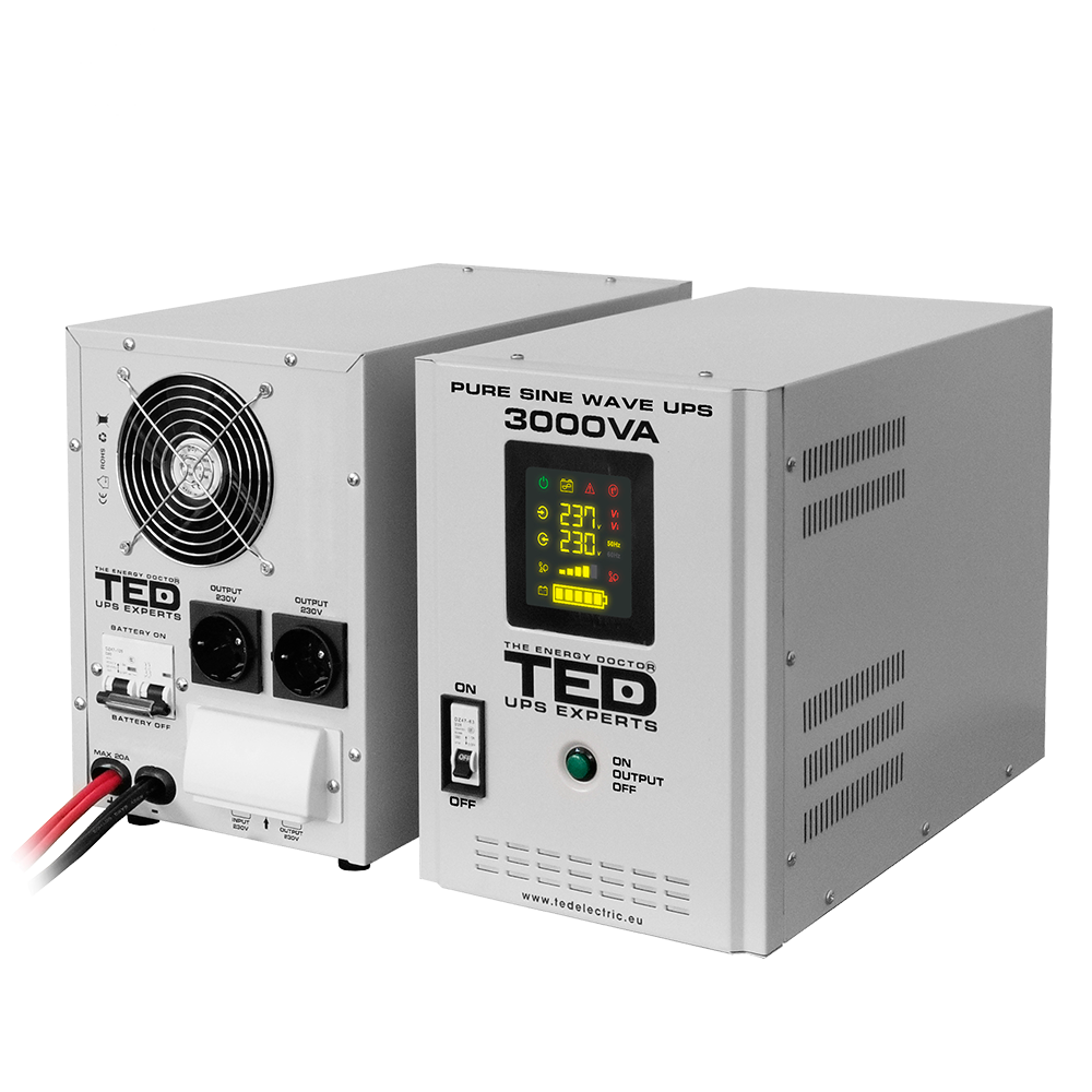 UPS Centrala Termica 3000VA 2100W foloseste baterie auto 24V TED Electric TED001672 Imagine secundară a produsului
