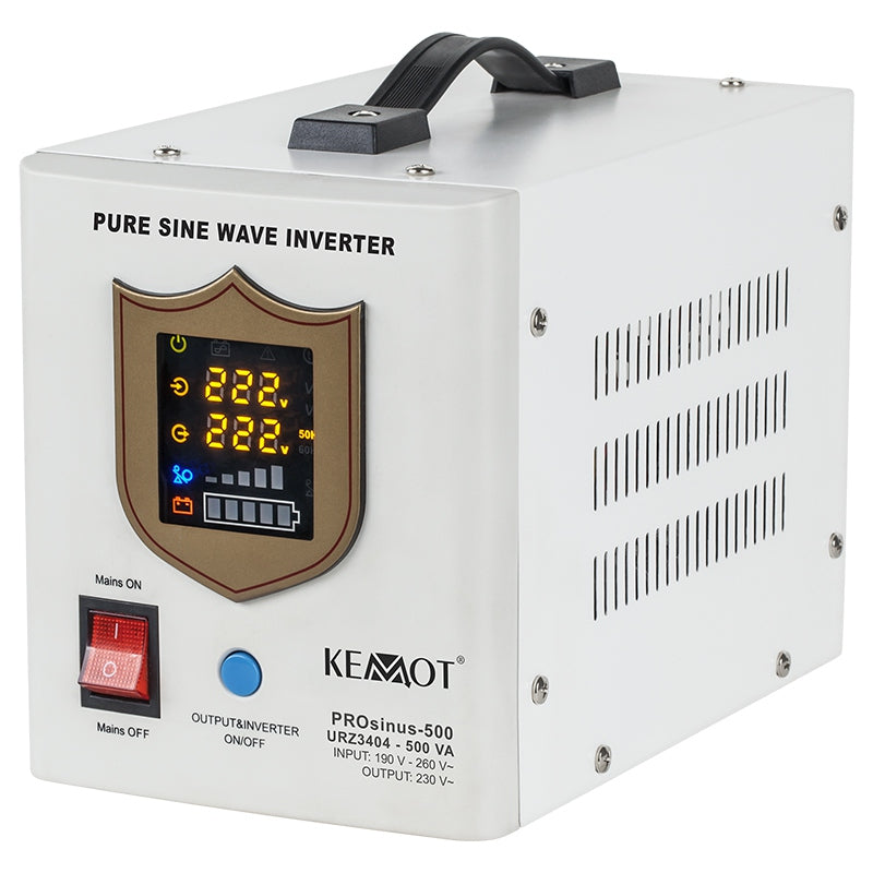 UPS Centrala Termica 500VA 300W utilizeaza 1 x baterie 12V AGM / GEL / Auto Sinusoida Pura Kemot URZ3404