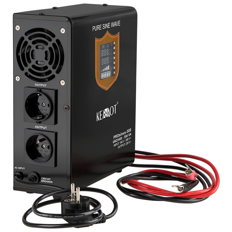 UPS Centrala Termica 500VA 300W Montaj Perete utilizeaza 1 x baterie 12V AGM / GEL / Auto Sinusoida Pura Kemot URZ3408