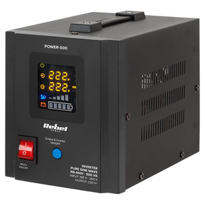 UPS Centrala Termica 500VA 300W utilizeaza 1 x baterie 12V AGM / GEL / Auto Sinusoida Pura Rebel RB-4001