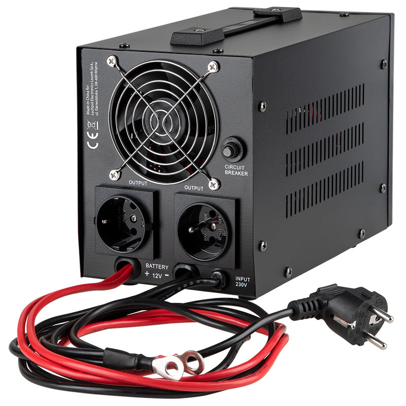 UPS Centrala Termica 800VA 500W utilizeaza 1 x baterie 12V AGM / GEL / Auto Sinusoida Pura Kemot URZ3405B Negru