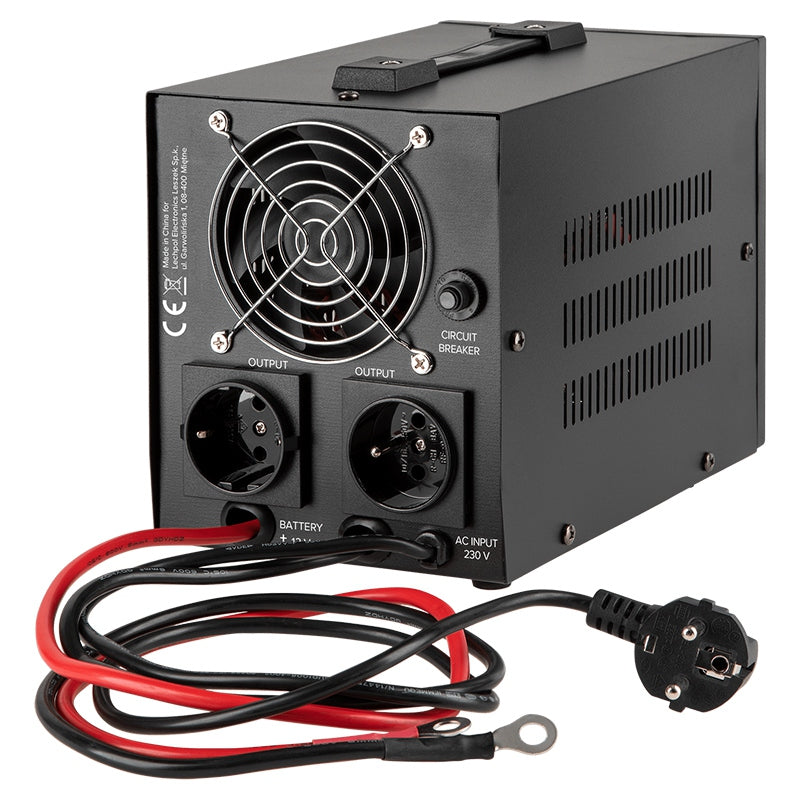 UPS Centrala Termica 800VA 500W utilizeaza 1 x baterie 12V AGM / GEL / Auto Sinusoida Pura Rebel RB-4002